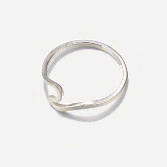 Silver Ocean Wave Summer Trendy Ring - Picture 3 of 3